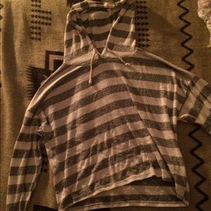 Long sleeve striped shirt.